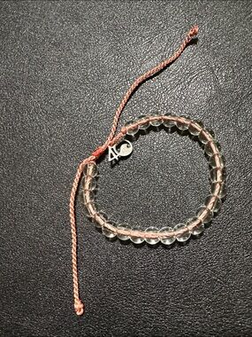 4Ocean Clear 6.4mm Glass Beaded Adjustable Bracelet